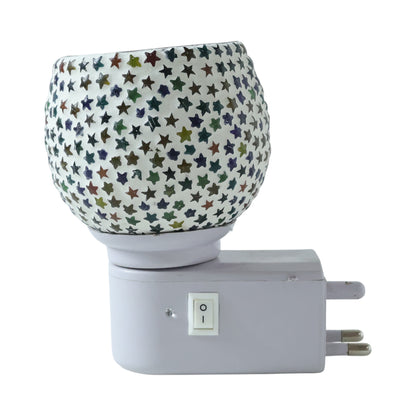 Decorative Star Pattern Mosaic Glass Plug-in Night Lamp (1 Pc)