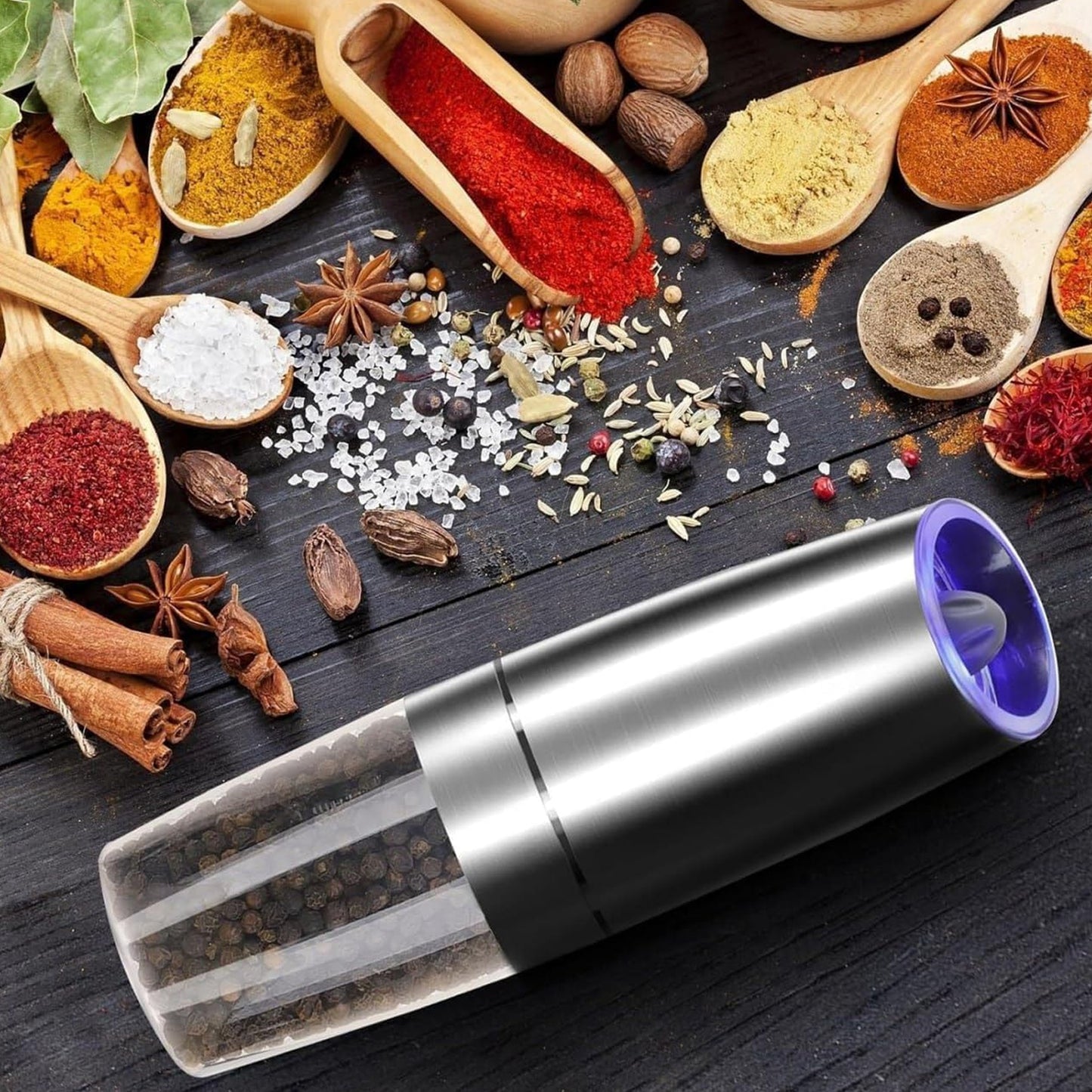 Automatic Gravity Electric Salt And Pepper Grinder Mill (1 Pc)