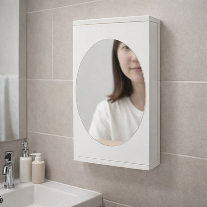 Wall Mounted Rotating Bathroom Mirror Cabinet (1 Pc 22x42 Cm)