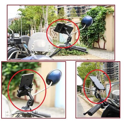 Full Metal Body Bike  Scooty 360 Degree Rotating Mobile Holder Stand For Bicycle Motorcycle Scooty For Maps And Gps Navigation Fits All Smartphones (1 Pc)