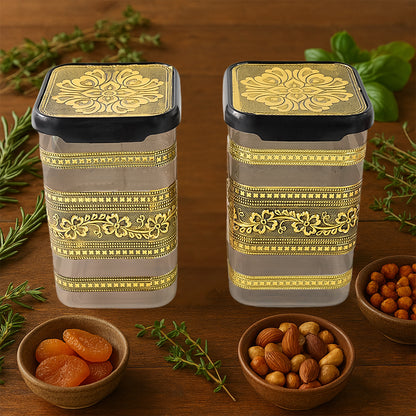 Plastic Rajwadi Container 2pcs Set 1100ml