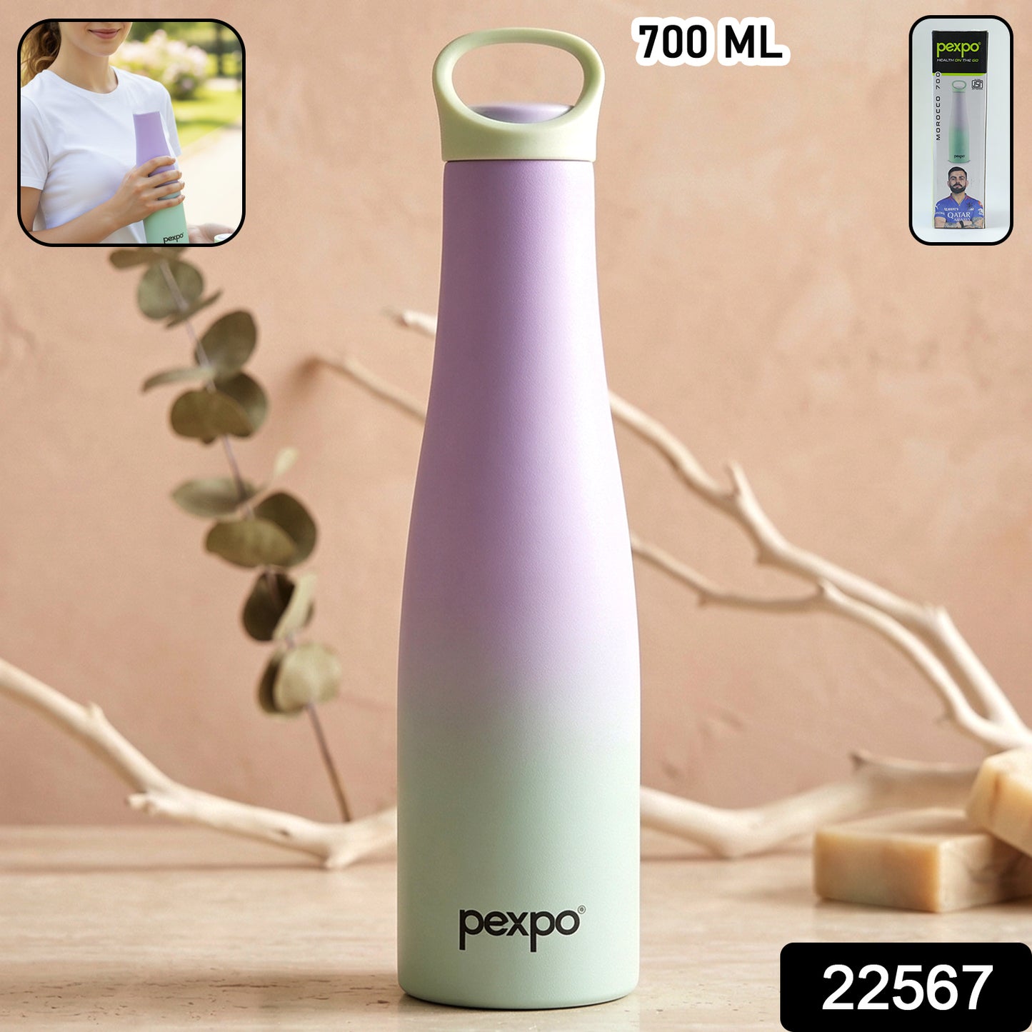 Pexpo Morocco Hot  Cold Vacuum Insulated Stainless Steel Water Bottle 700 Ml