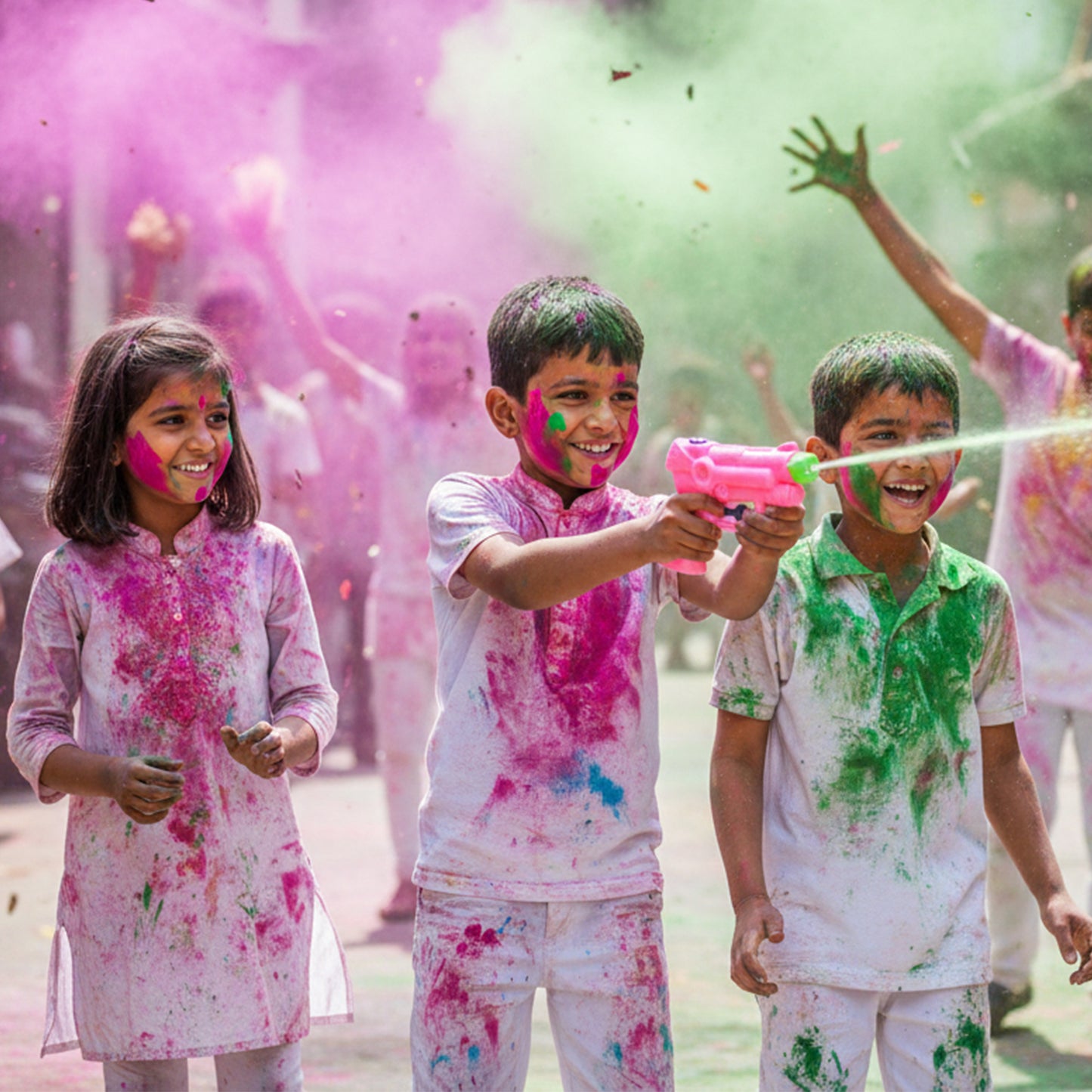 Compact Plastic Holi Pichkari Water Blaster Gun Toy For Kids (1 Pc)