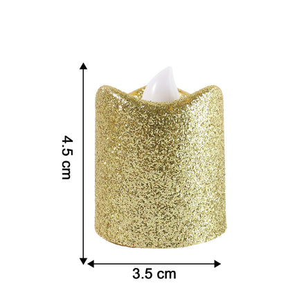 Christmas Premium Glitter Led Tealight Candles (9 Pc Set)