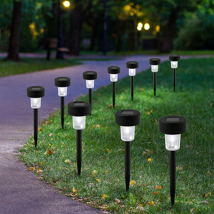 Solar Powered Garden Pathway Lights (10 Pc  Set)