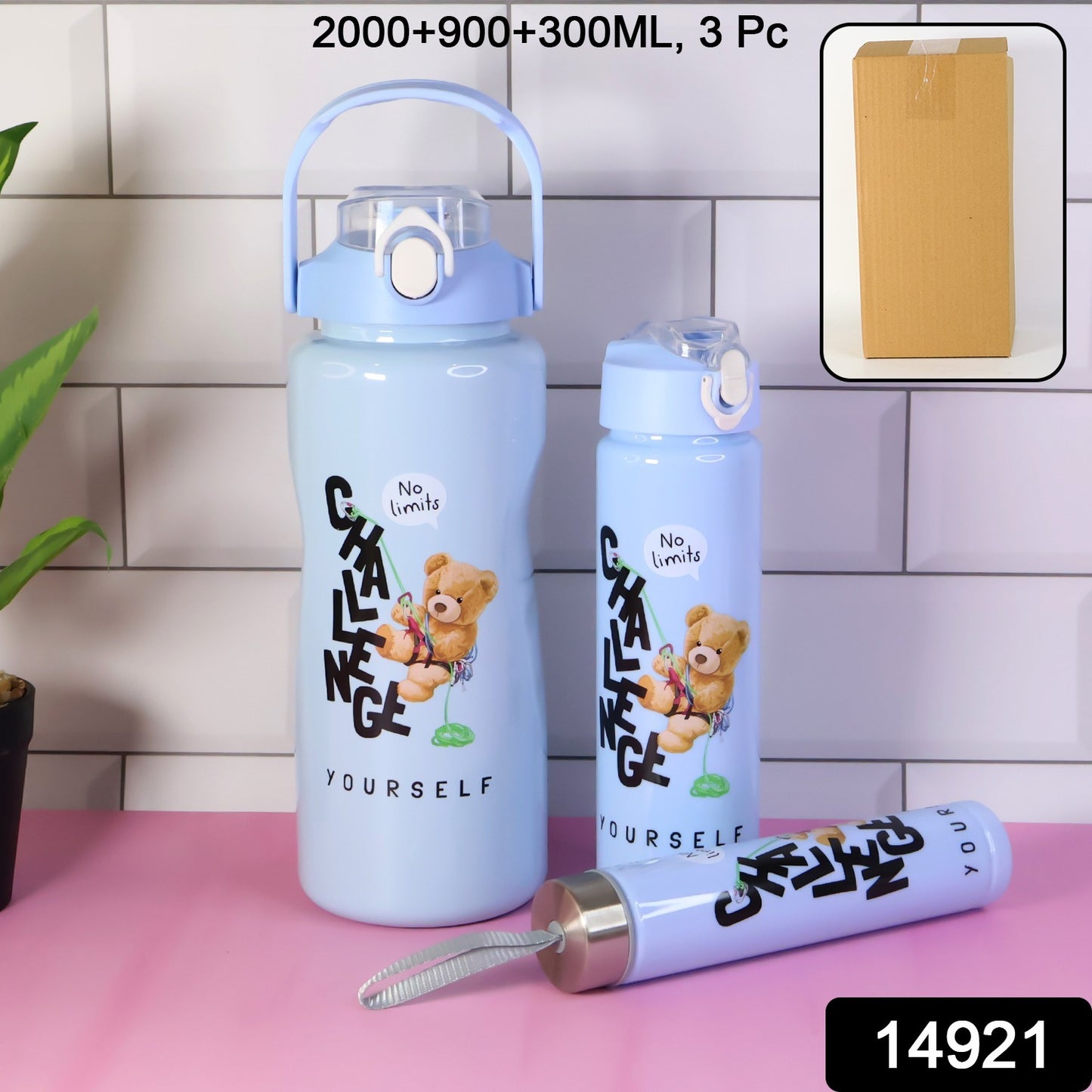 Premium Water Bottles  2000ml + 900ml + 300ml (Set)