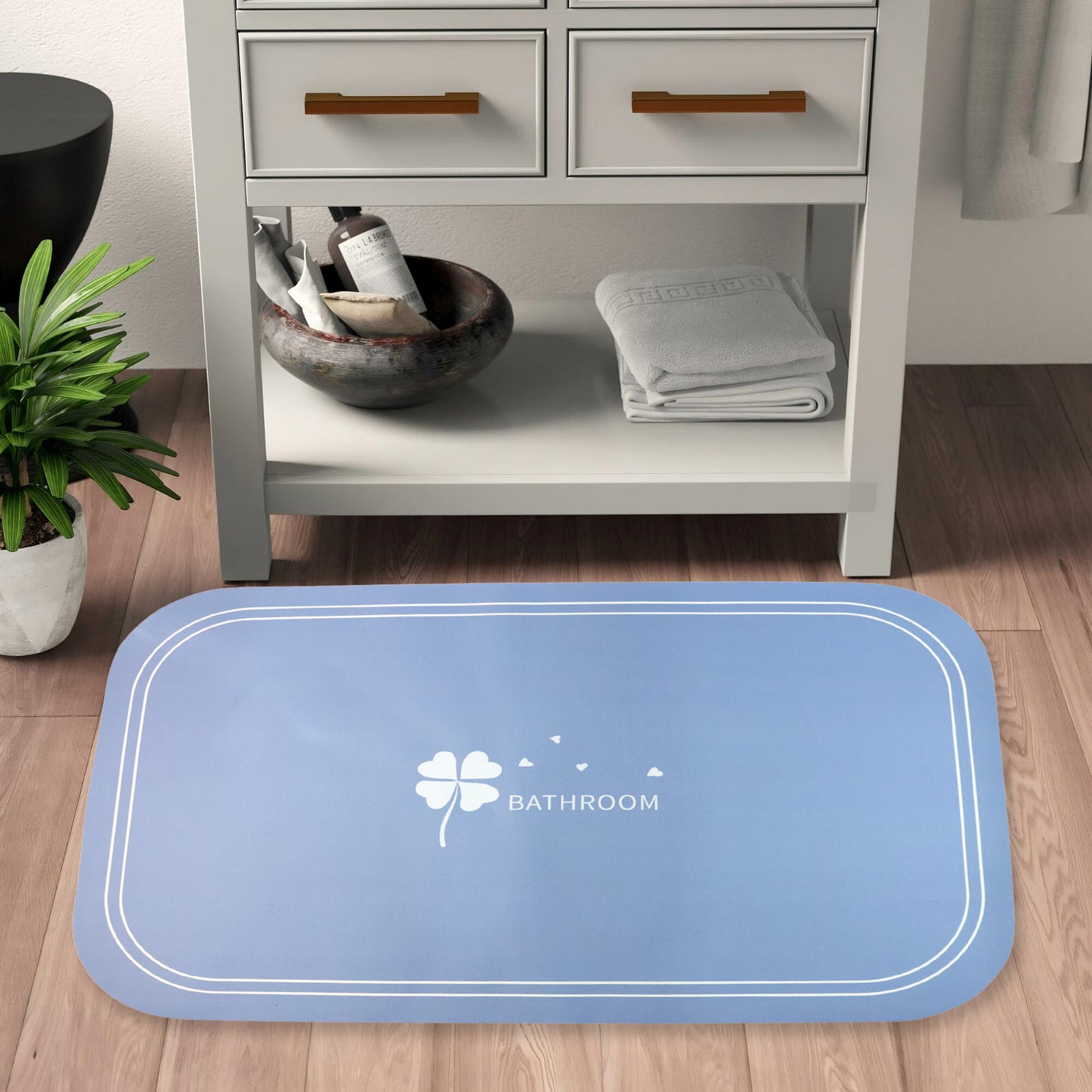 Anti-slip Bathroom Floor Mat - 80  50 Cm (1 Pc)