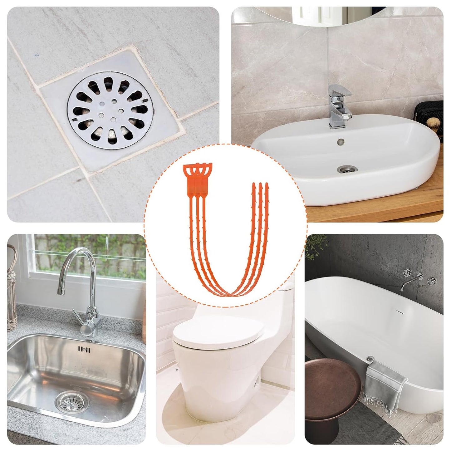 Flexible Sink  Drain Cleaning Stick  50 Cm Long (Pack Of 3)