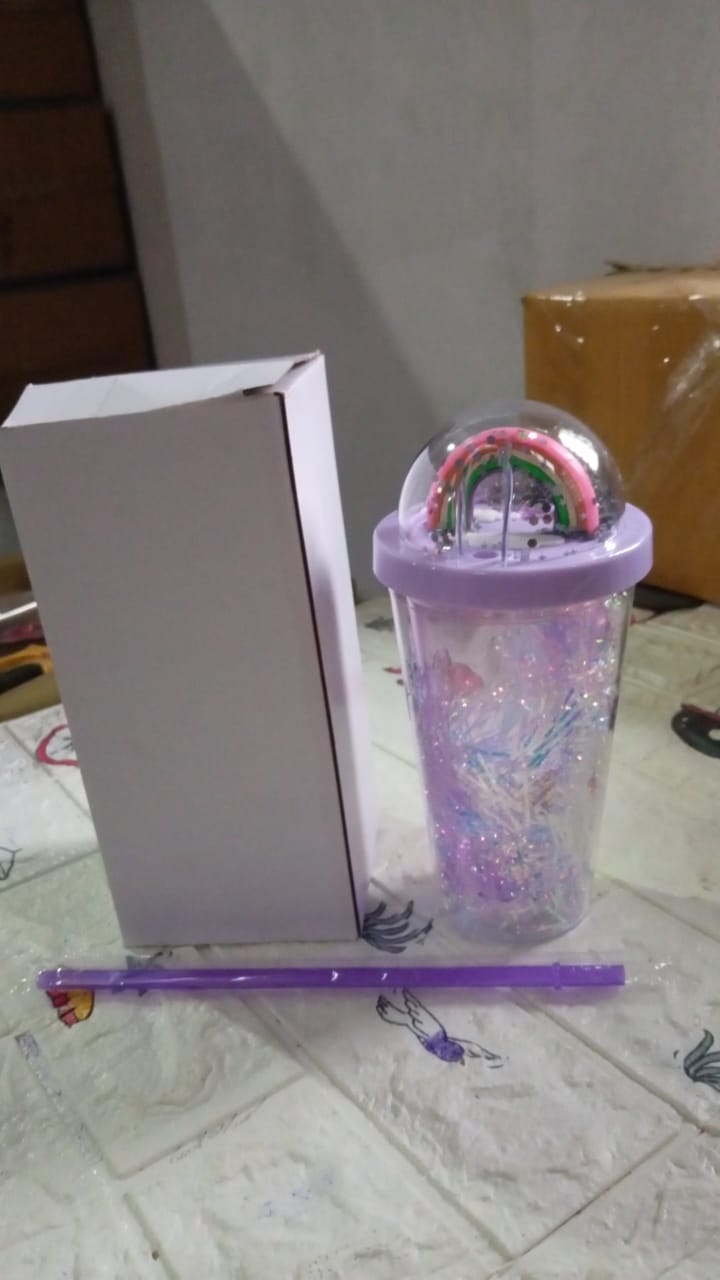 6883 Sipper Bottle With Straw Led Glow Light  For Kidstumbler With Strawvacuum Flasksipper Plastic Tumblersipper Bottle With Straw (Pack Of 1)