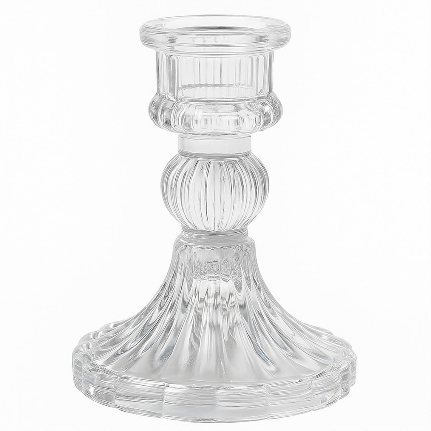 Elegant Crystal Glass Candle Holder Stand (1 Pc)