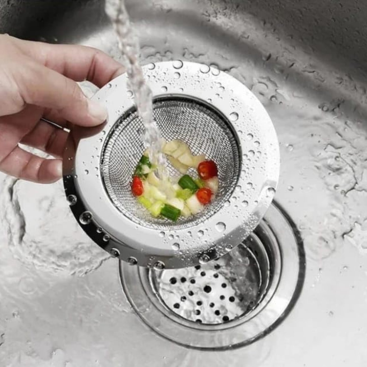 Stainless Steel Kitchen Sink Drain Strainer  Stopper (Small (7 Cm) 1 Pc)