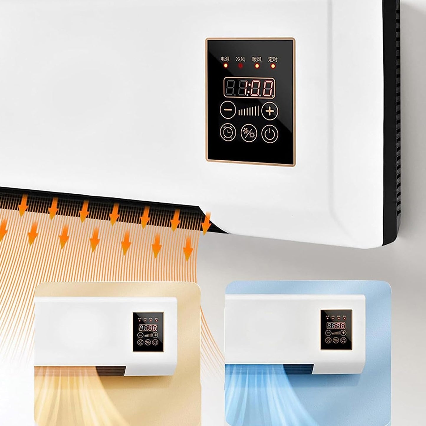 Wall Mounted Air Conditioner Fan Cooling And Heating Dual Purpose Small Air Conditioning Fan With Remote Control