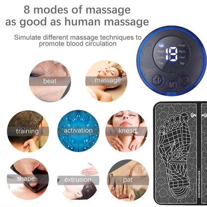 Ems Foot Massager Electric Feet Massager Deep Kneading Circulation Foot Booster For Feet And Legs Muscle Stimulator Folding Portable Electric Massage Machine