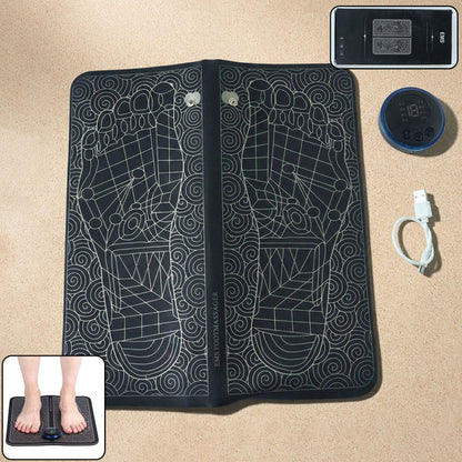 Ems Foot Massager Electric Feet Massager Deep Kneading Circulation Foot Booster For Feet And Legs Muscle Stimulator Folding Portable Electric Massage Machine