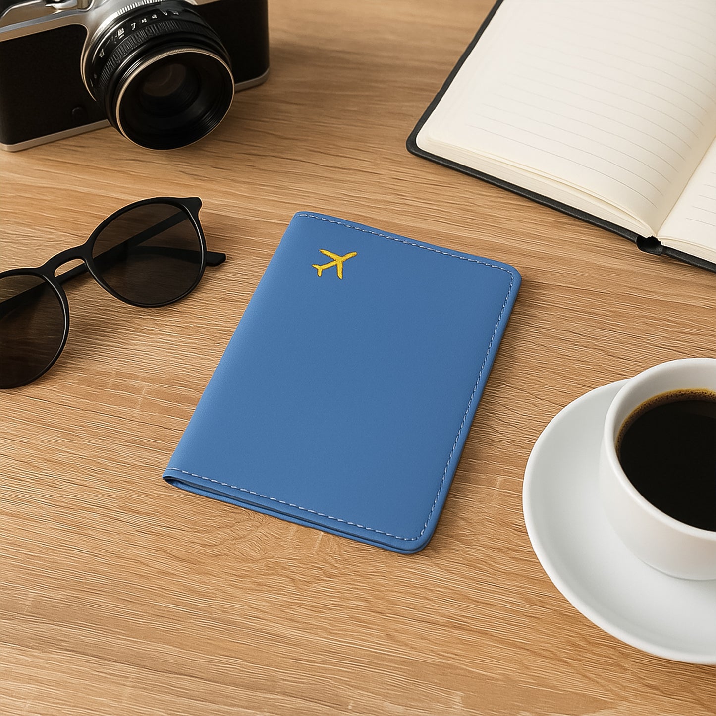 Premium Pu Leather Passport Holder With Card Slots (1 Pc)