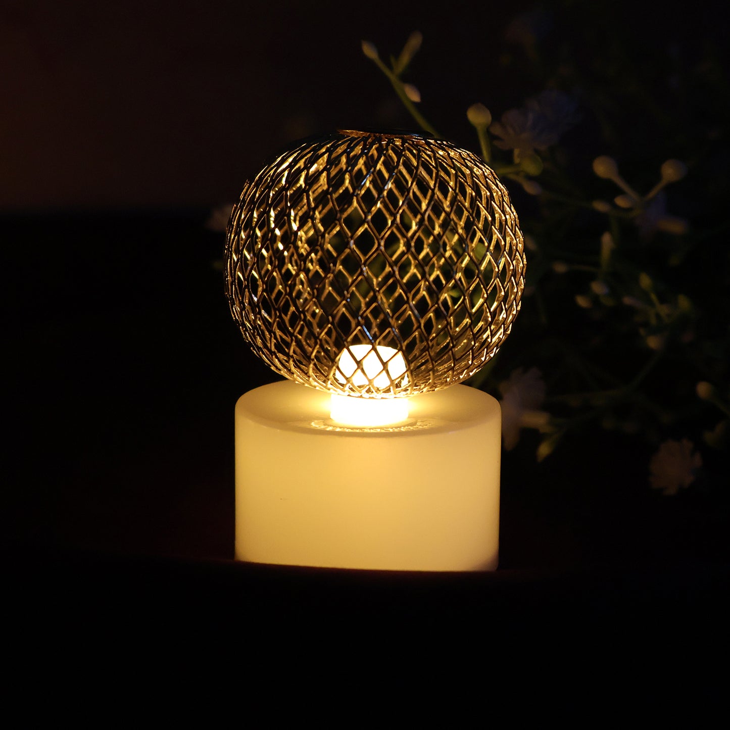 Led Ball Shaped Decorative Light With Mesh Cover (5 Pc  Set)