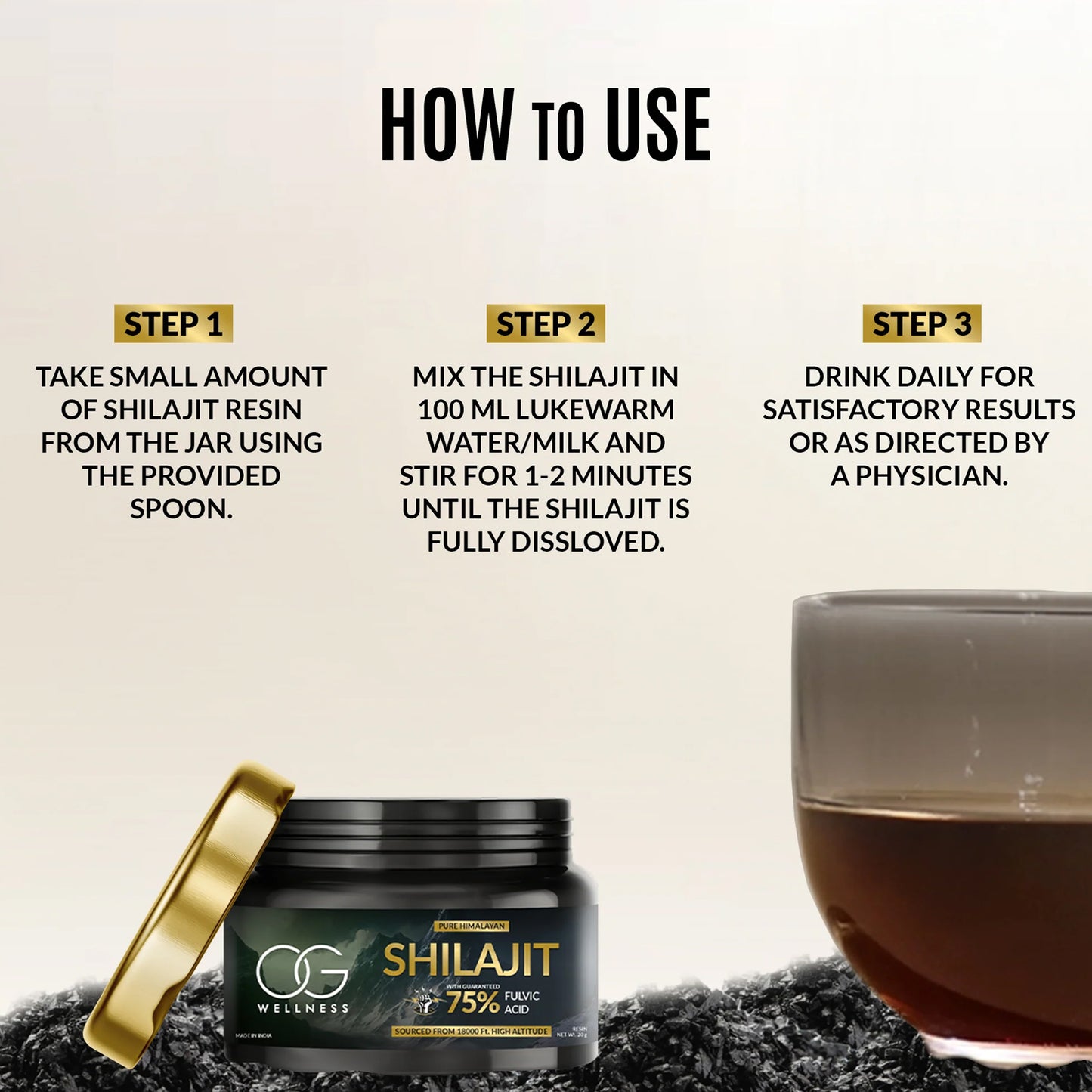 Og Wellness Pure Himalayan Shilajit Resin (20 Gm  1 Pc)