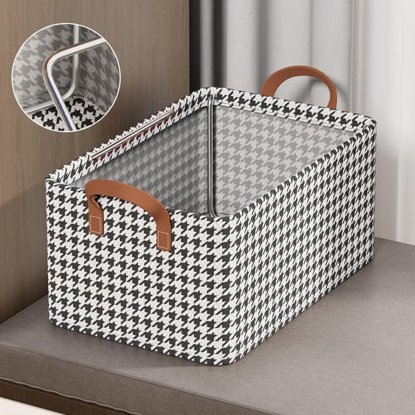 Foldable Fabric Storage Box With Handles (47  28 Cm)