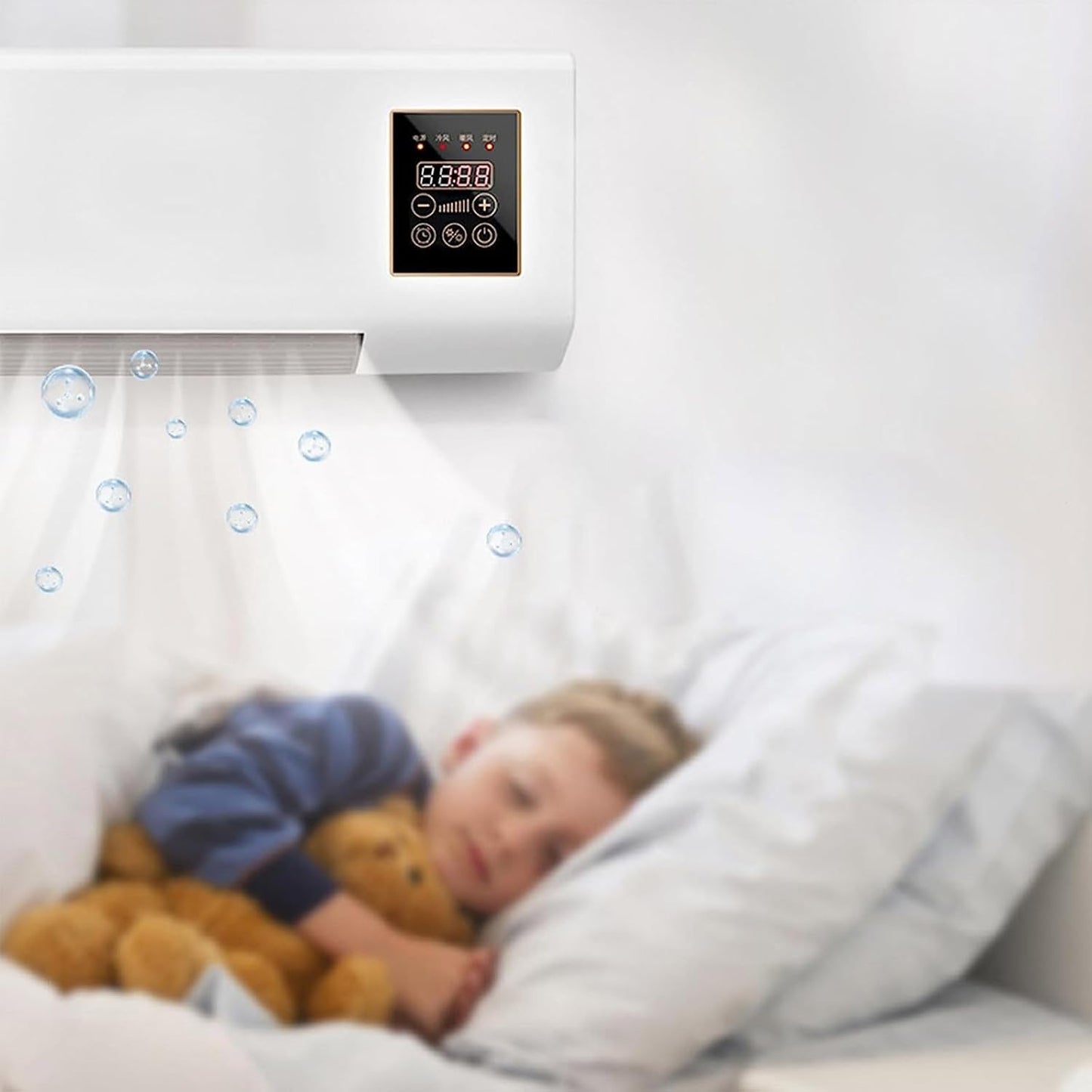 Wall Mounted Air Conditioner Fan Cooling And Heating Dual Purpose Small Air Conditioning Fan With Remote Control