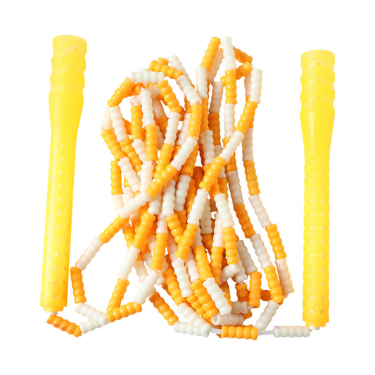 Yellow  White Beaded Skipping Jump Rope (1 Set)