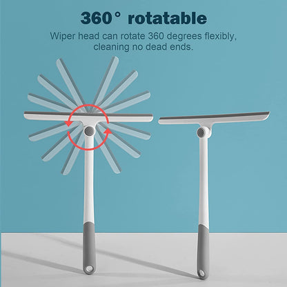 2-in-1 Window Glass Cleaning Wiper With Microfiber Pad