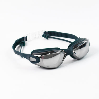 Professional Anti-fog Uv Protection Swimming Goggles With Mirrored Lenses And Earplugs