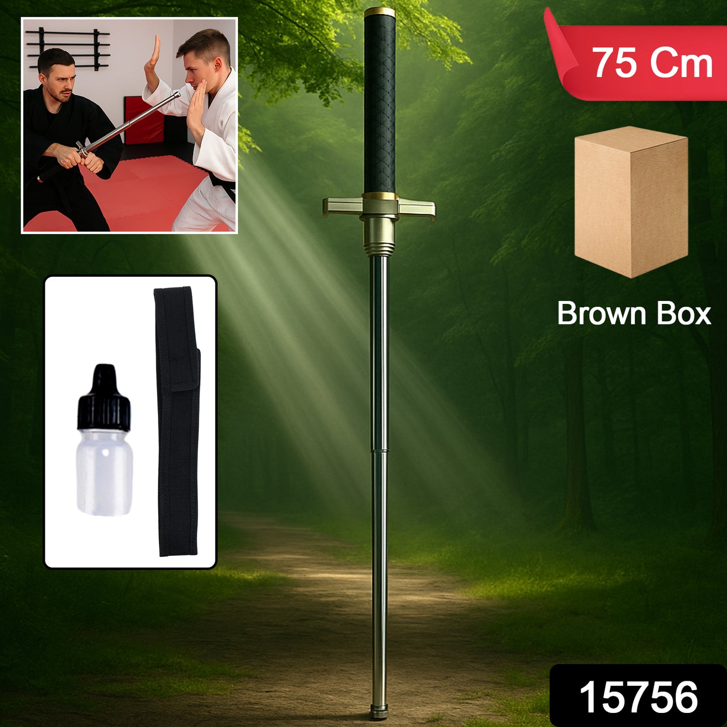 Lightweight Folding Walking Sticks With Nylon Bag Cover (75 Cm)