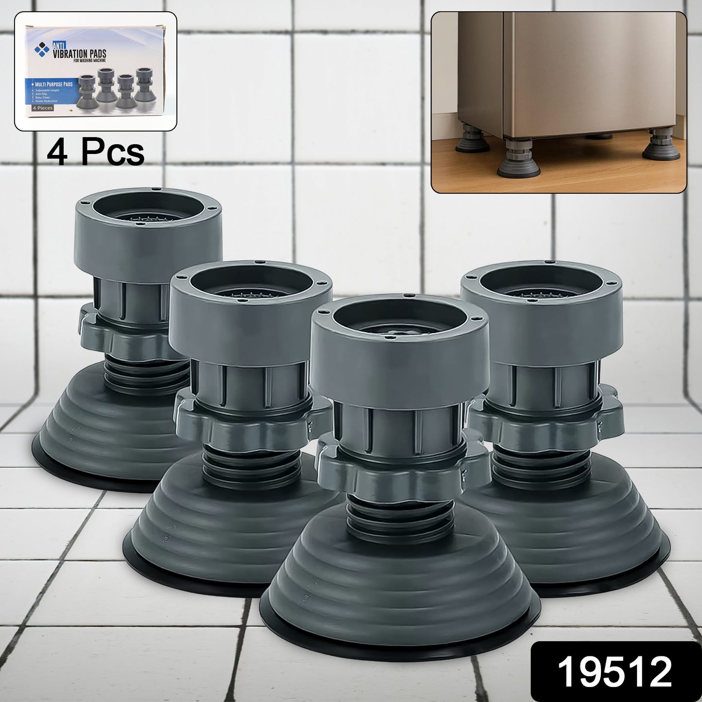 Adjustable Multipurpose Antivibration For Appiances (Set Of 4pc)