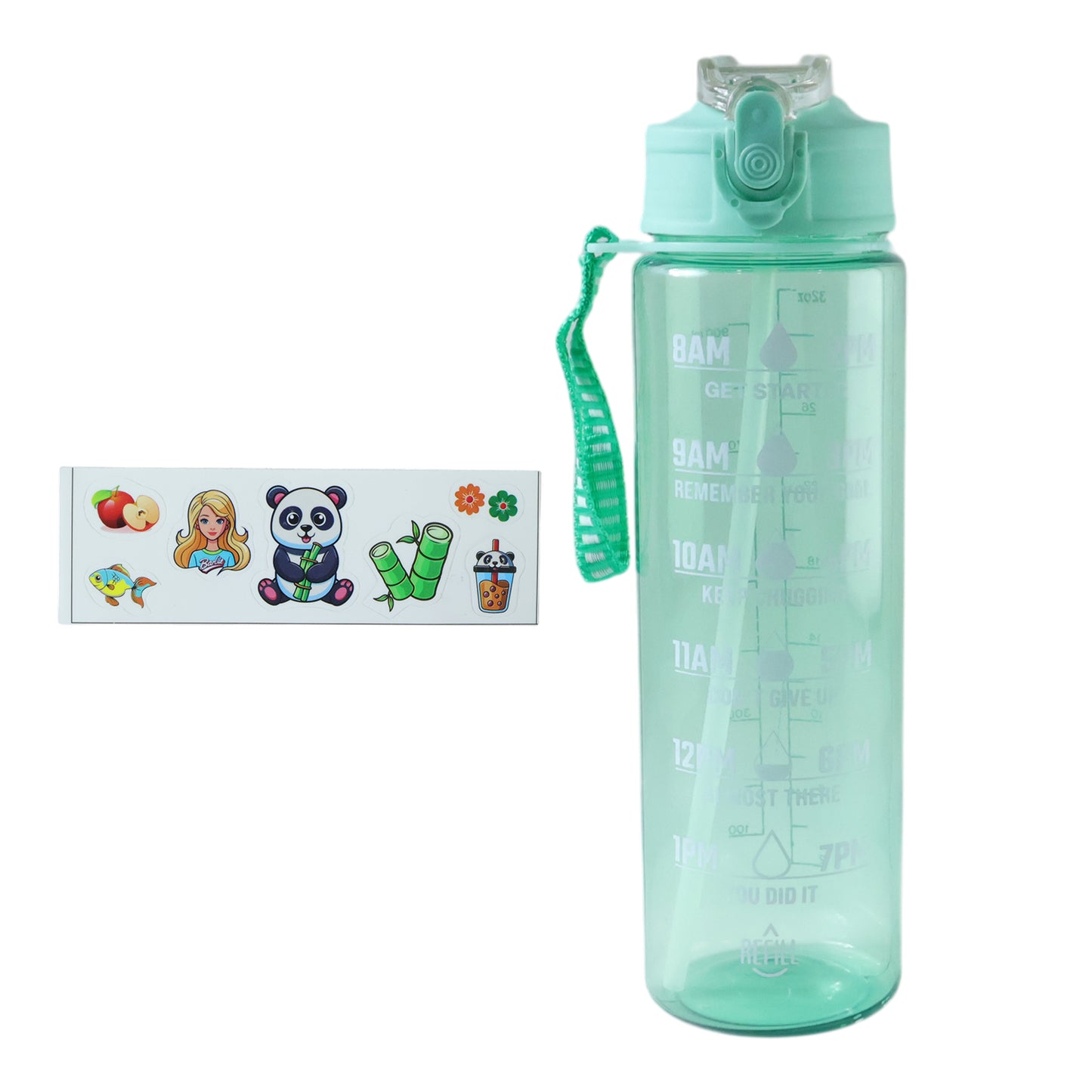 Motivational Water Bottle With Time Marker And Flip Top Lid (1000 Ml)