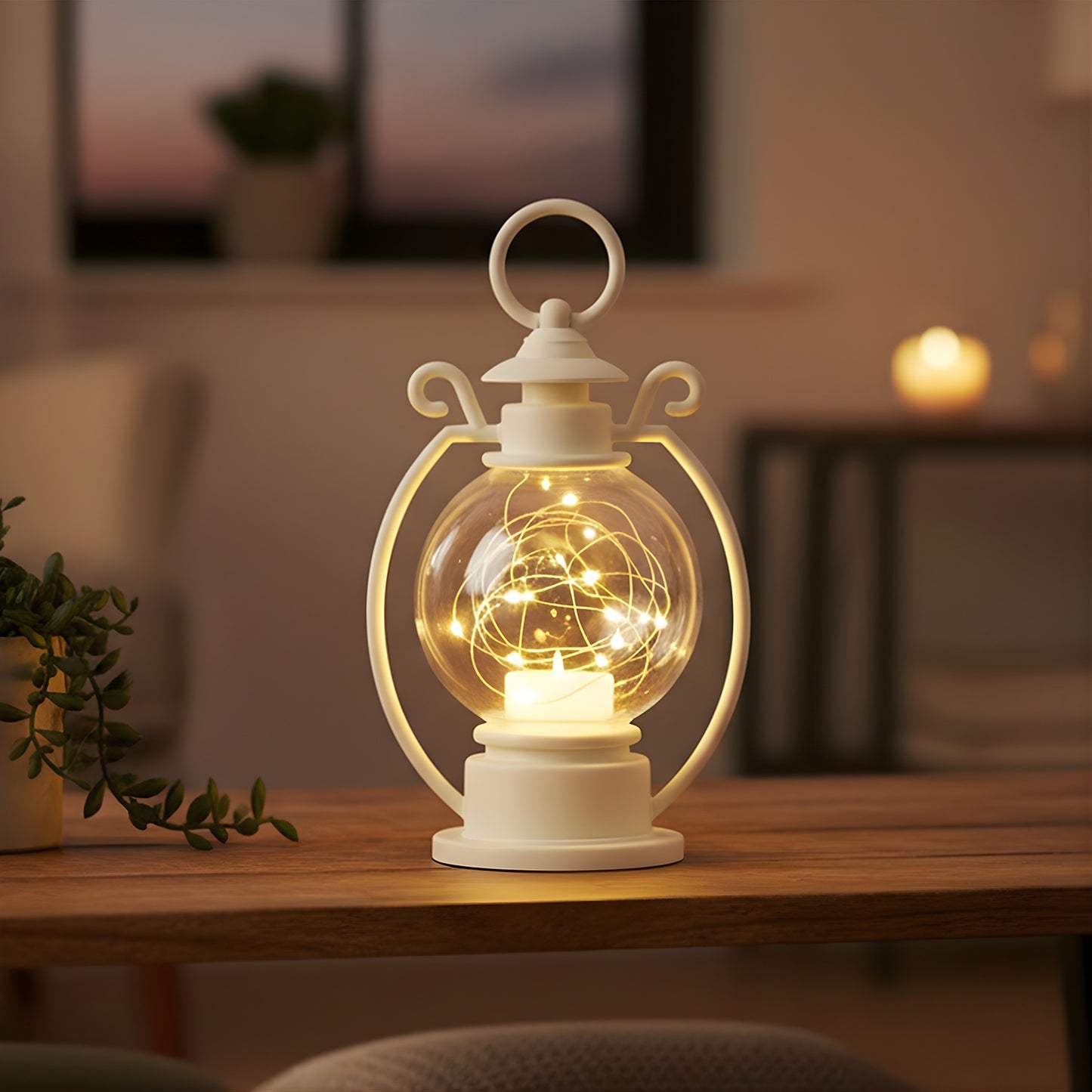 Led Decorative Storm Lantern Light (Battery Operated Warm White Light)