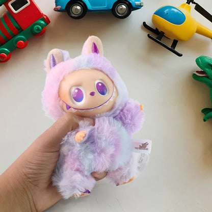 Labubu Toy Cartoon Keychain with Hook Colorful Light, Random Design, Single Box