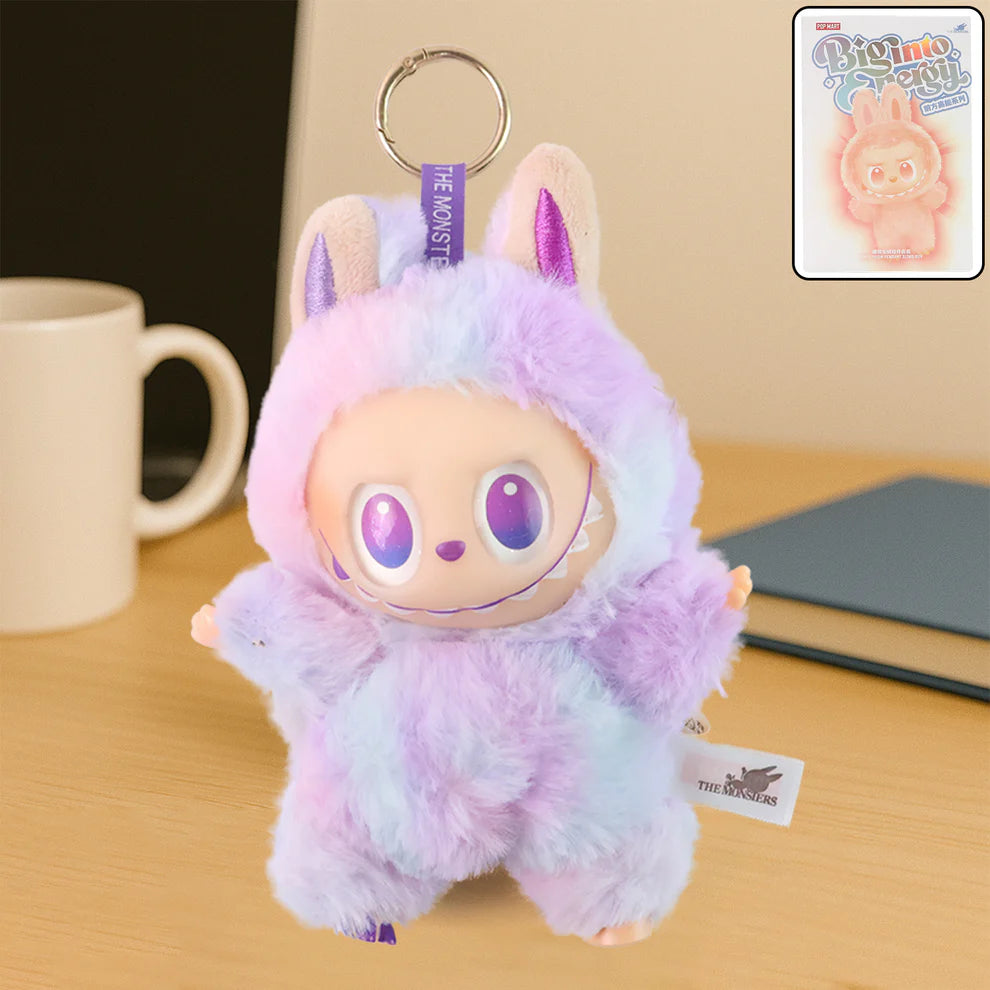 Labubu Toy Cartoon Keychain with Hook Colorful Light, Random Design, Single Box