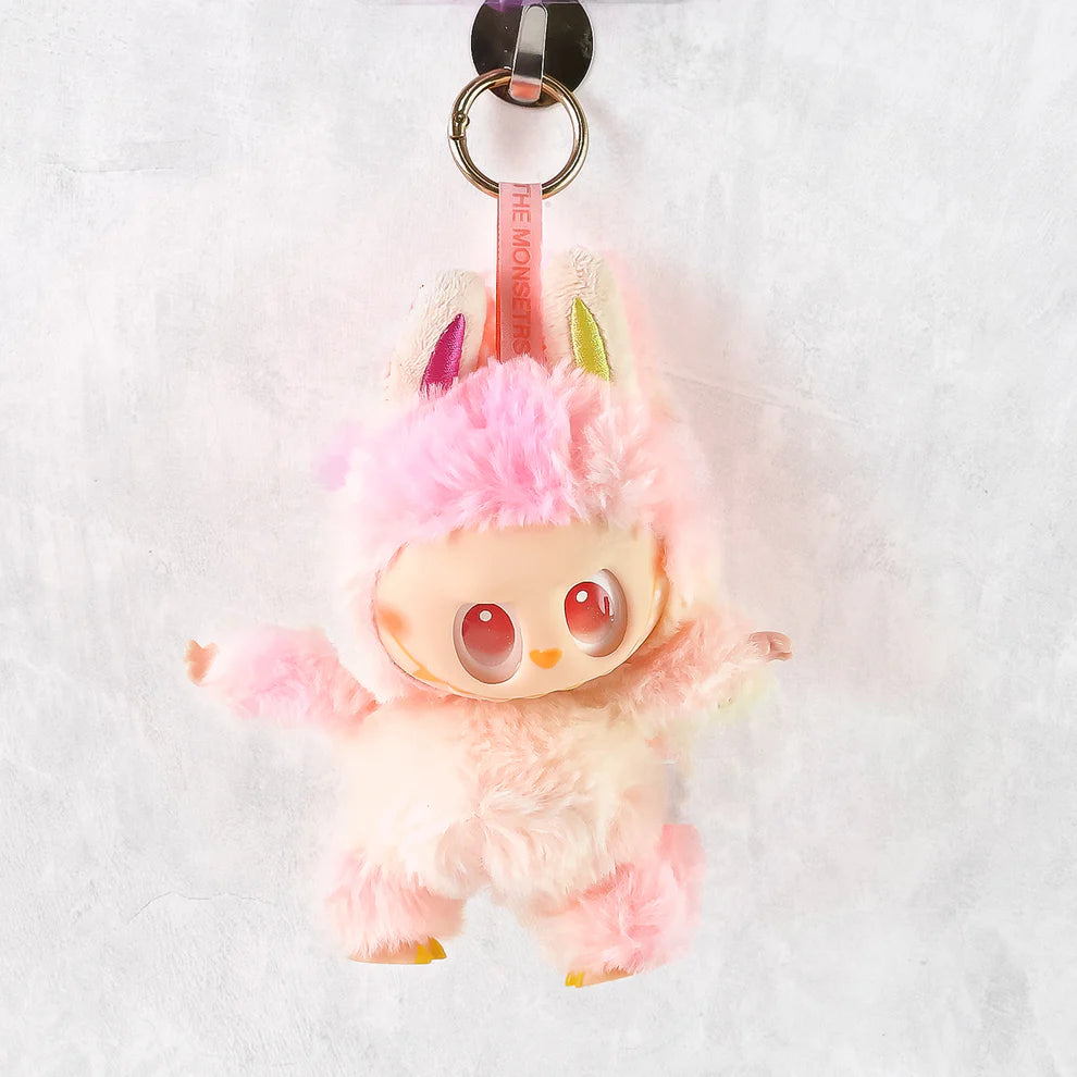 Labubu Toy Cartoon Keychain with Hook Colorful Light, Random Design, Single Box