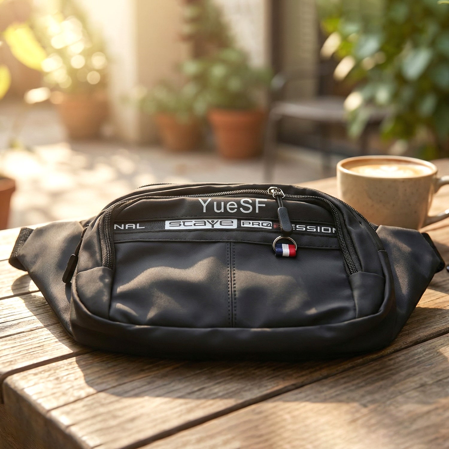 Stylish Multi-pocket Black Waist Bag  Fanny Pack (1 Pc)