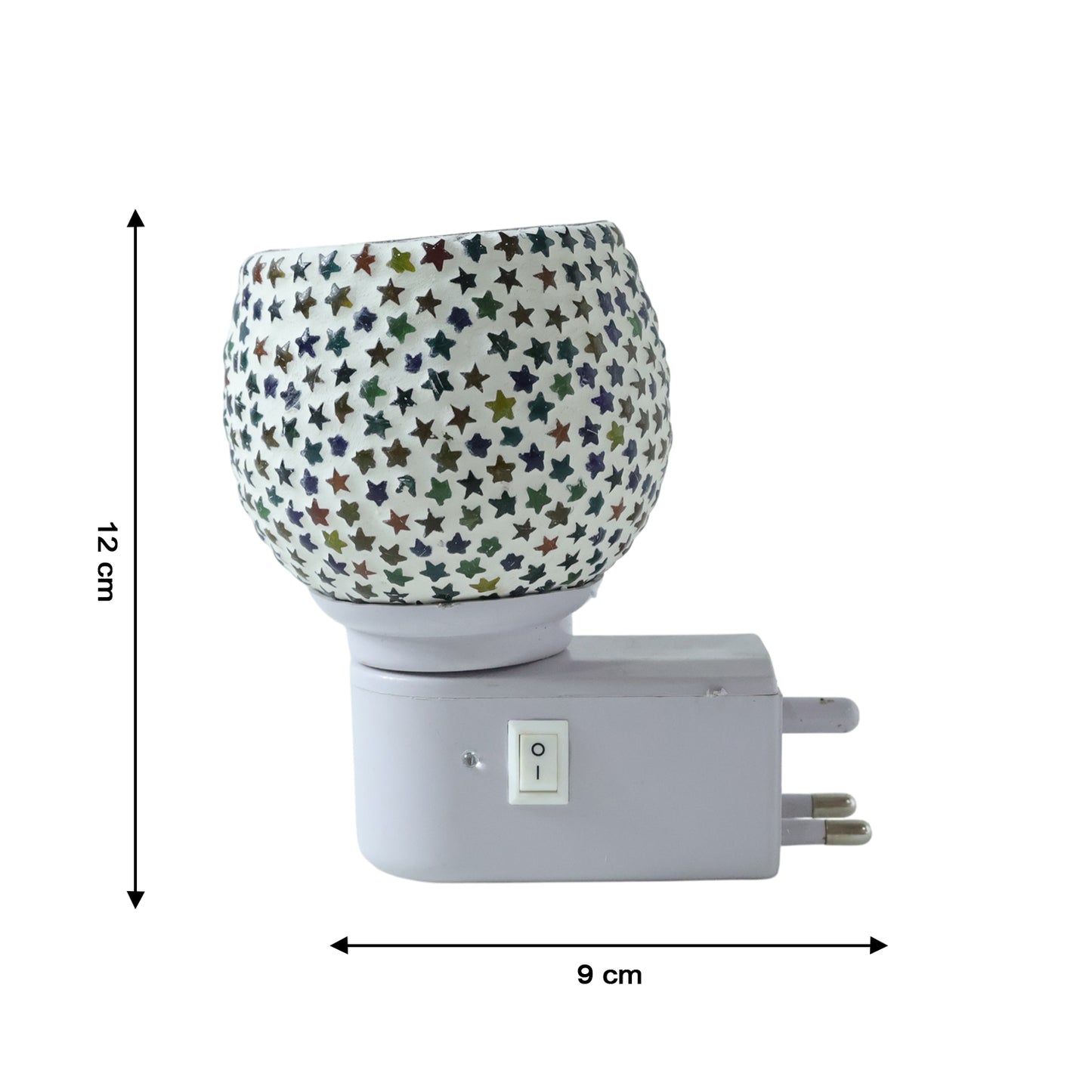 Decorative Star Pattern Mosaic Glass Plug-in Night Lamp (1 Pc)