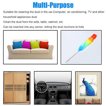 Colorful Feather Duster  Microfiber Duster For Cleaning  Dusting Stick  Dusting Brush
