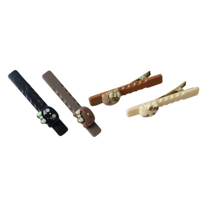 Cute Cartoon Cat Design Hair Clips Set (4 Pc)