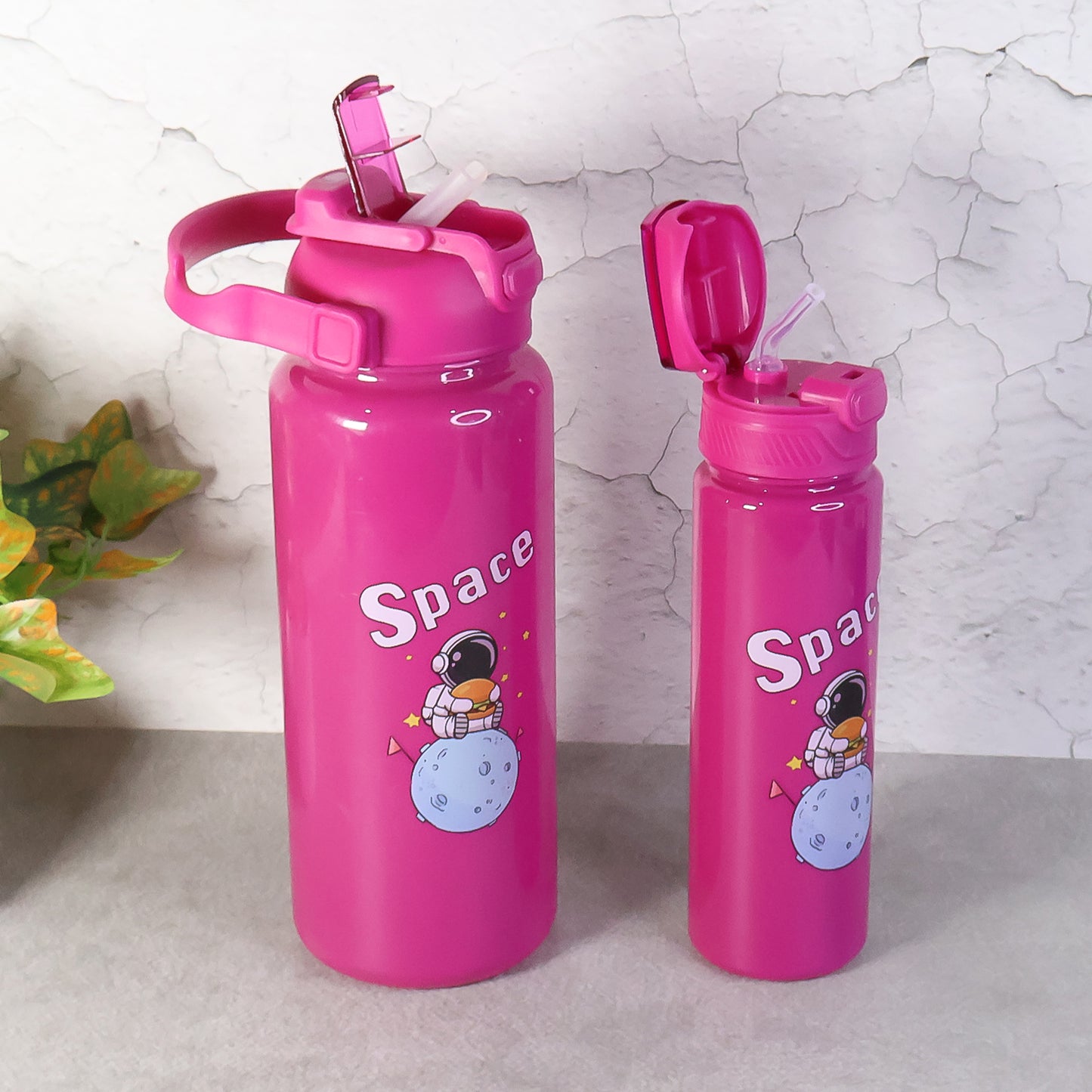 Space Theme Printed Water Bottles  2000ml 900ml  300ml Approx- (Set)