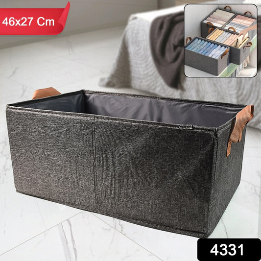 Foldable Cloth Storage Organizer Bag With Handles (46x27cm1pc)