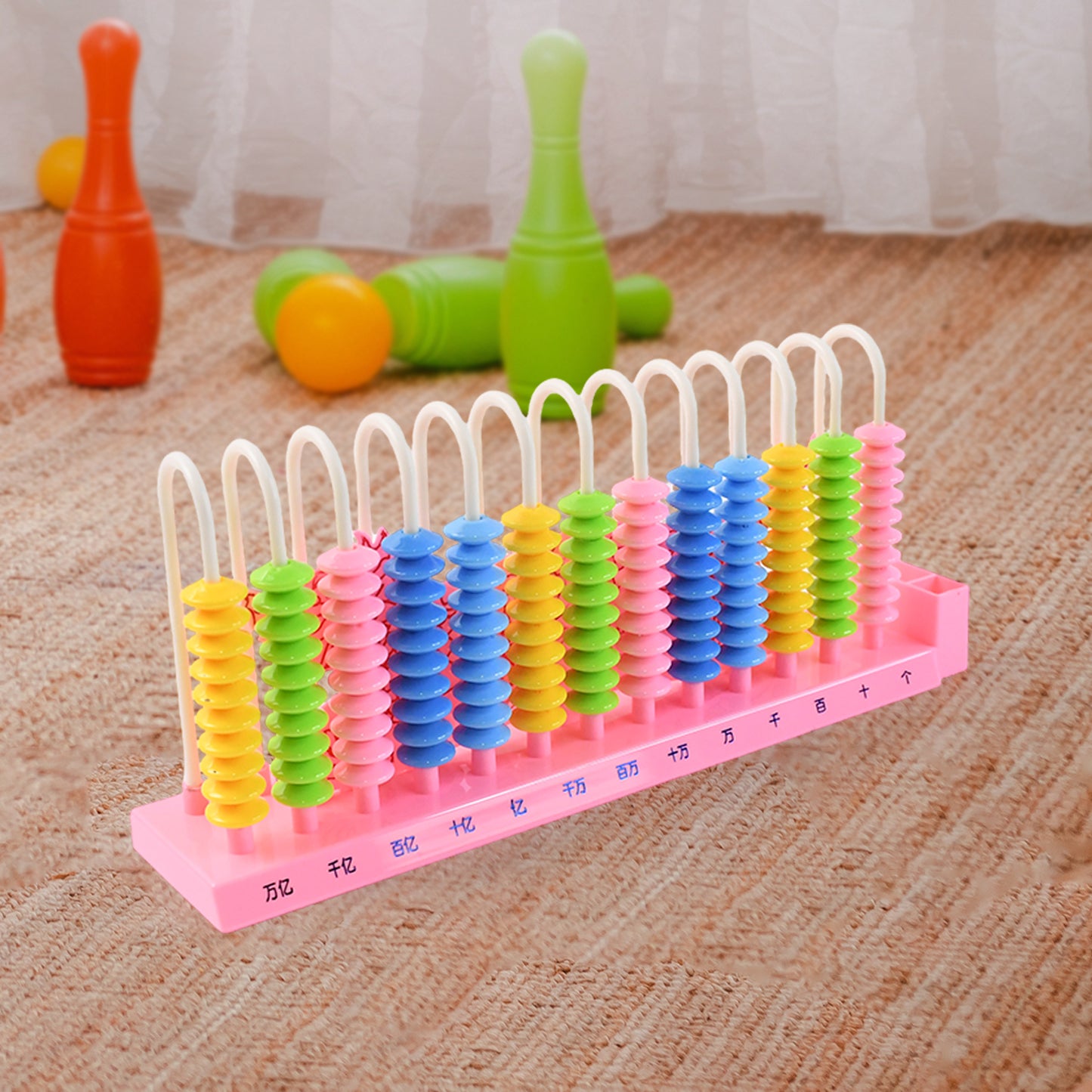 Abacus 13 Rods Counting Abacuses Toy Bead Educational Tools (1 Set  Mix Color)