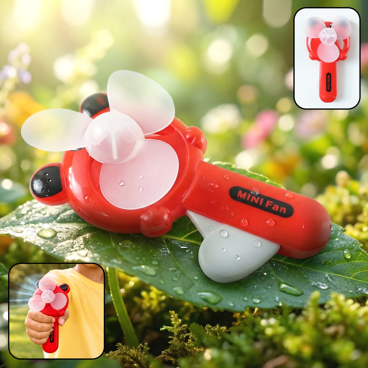 Hand Press Mini Portable Fan Toy (1 Pc Mix Color  Design)