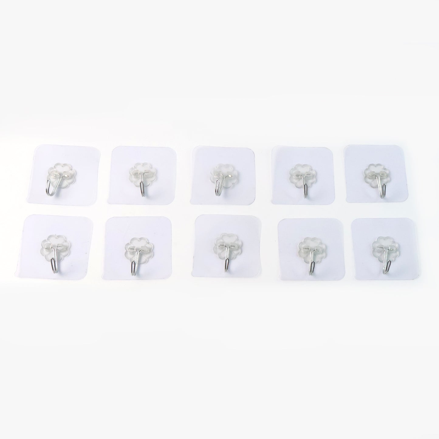 Heavy Duty Flower Adhesive Wall Hooks - (10 Pc  Set)