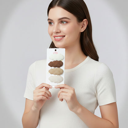 Premium Padded Cloud Shape Hair Clips Set (4 Pc)