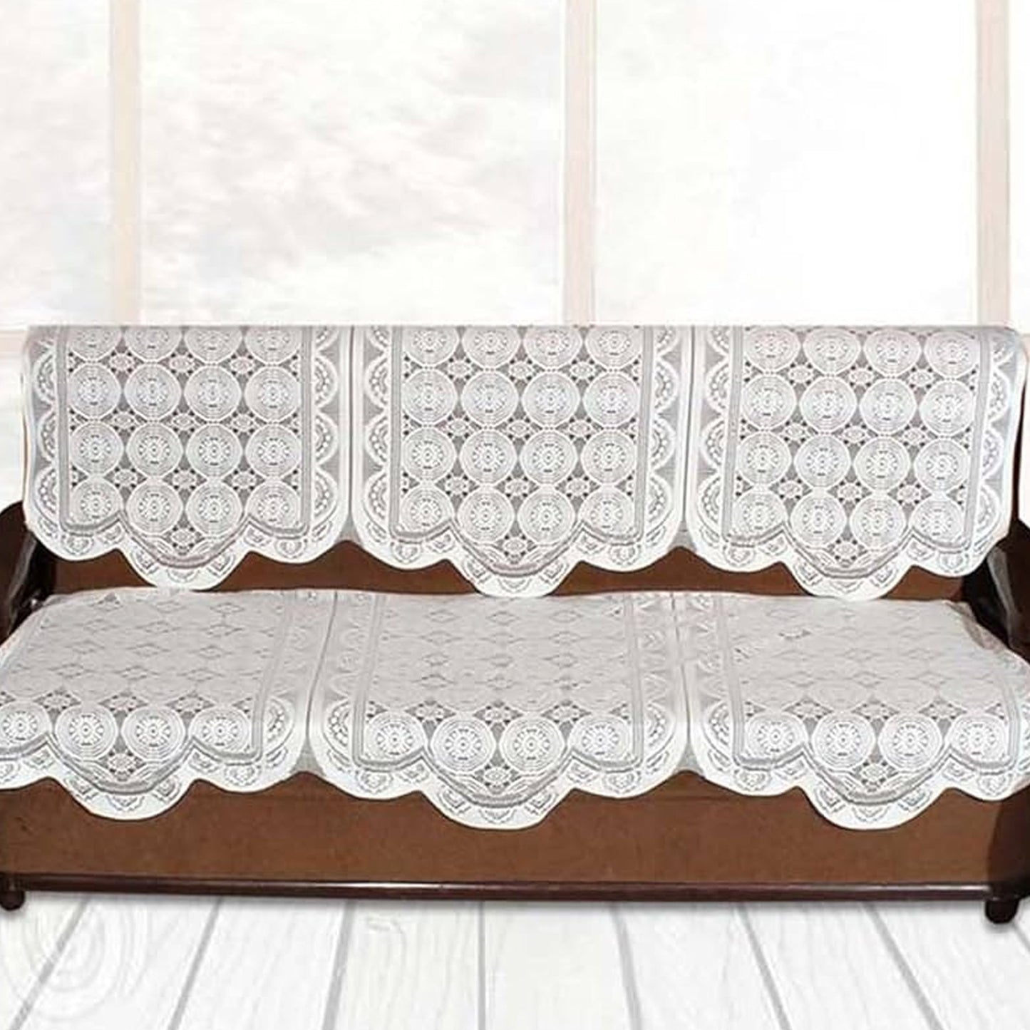 Lace-design Sofa Protector Runner - (1 Pc  132x28 Inch)