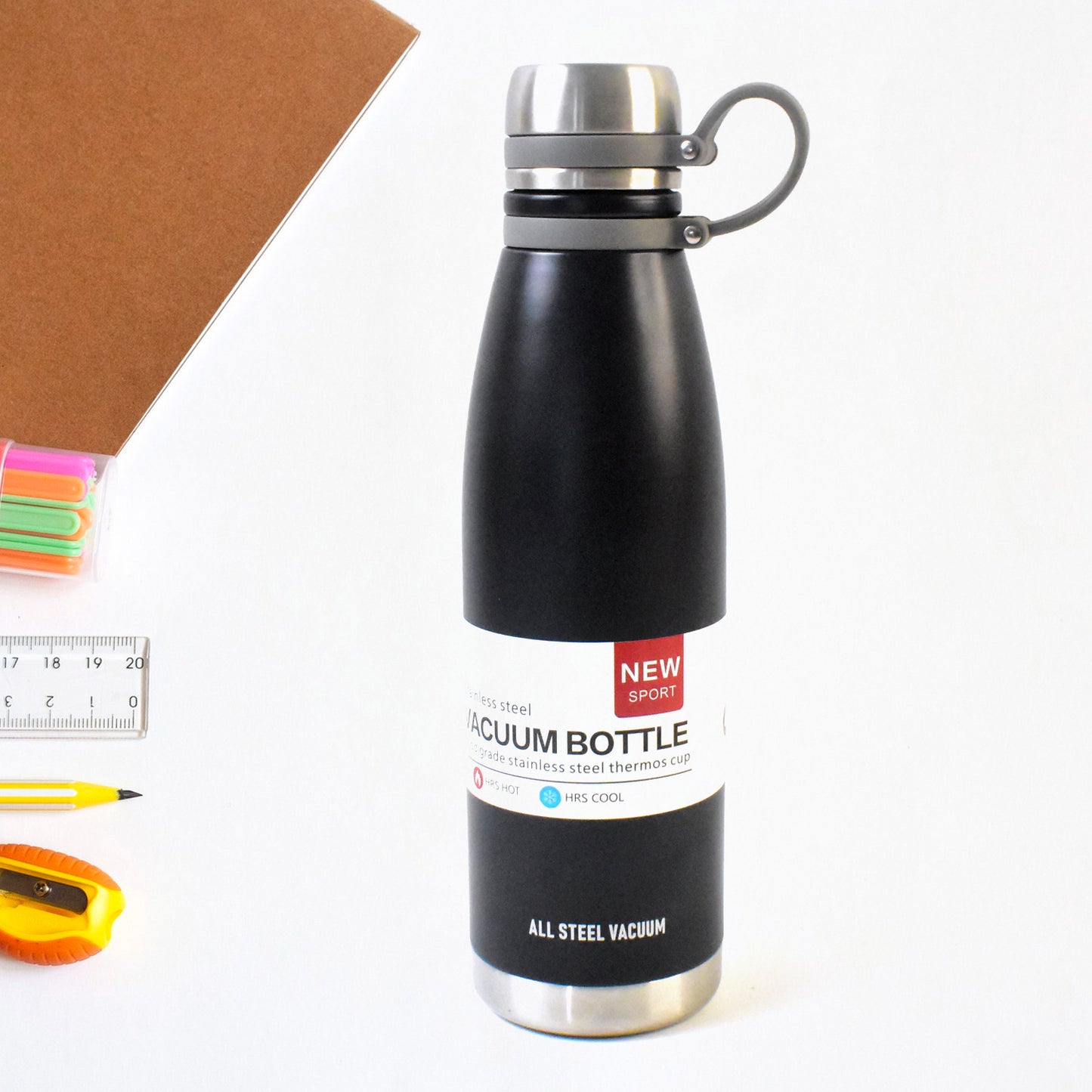 Stainless Steel Vaccum Insulation Water Bottle (1000ml Approx  Mix Design)