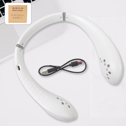 0876 Neck Fan Portable And Wearable Personal Fan Usb Rechargeable Headphone Design Neckband Fan With 3 Speeds Suitable For Outdoor Family Sports Travel