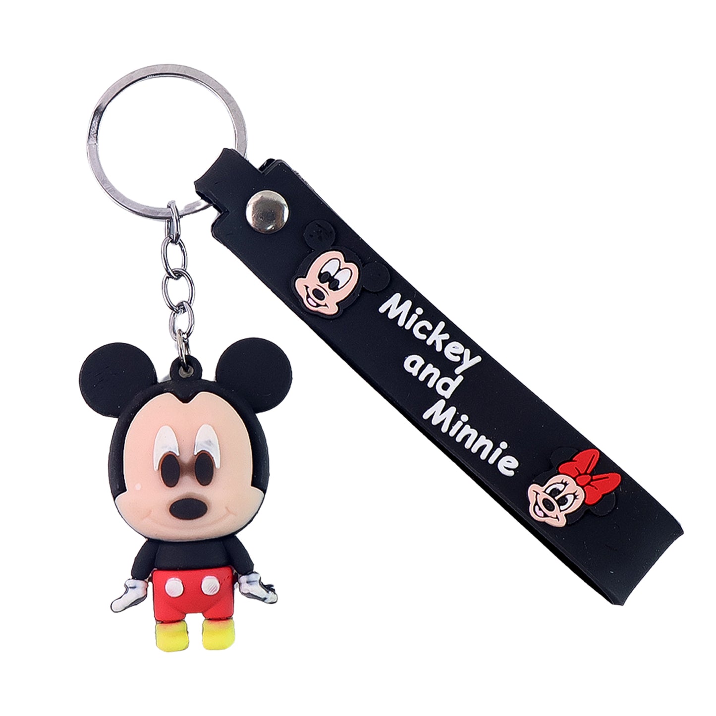 Cute Cartoon Silicone 3d Key Chain With Metal Hook  Strap (Pack Of 1)