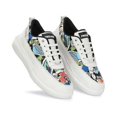 Men's Casual Synthetic Lace-ups Casual Shoes (White)