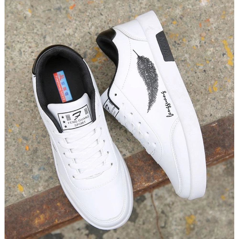 Men's Casual Synthetic Lace-ups Casual Shoes (White)