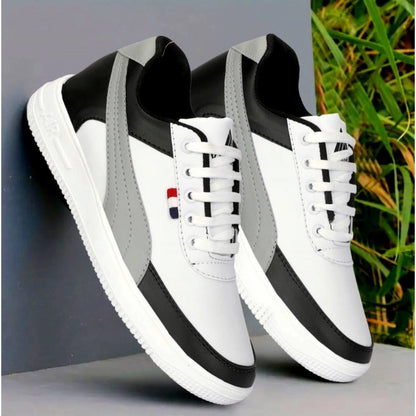 Men's Casual Synthetic Lace-ups Casual Shoes (White)